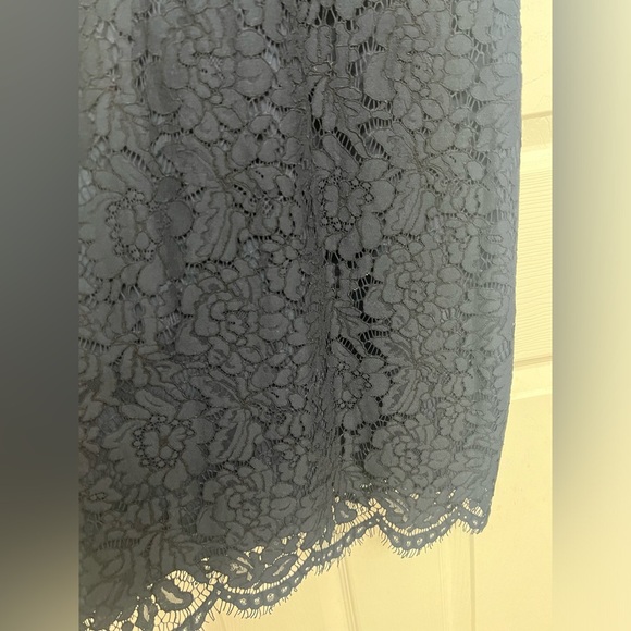 High Neck Navy Lace Halter Dress - Picture 2 of 7